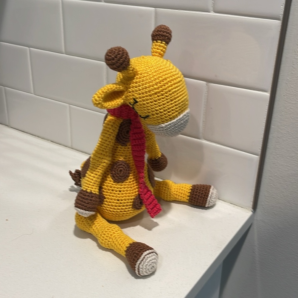 Handcrafted Sleepy Giraffe Amigurumi Crochet Stuffed Animal Toy Doll Figure 🦒 - Picture 3 of 13
